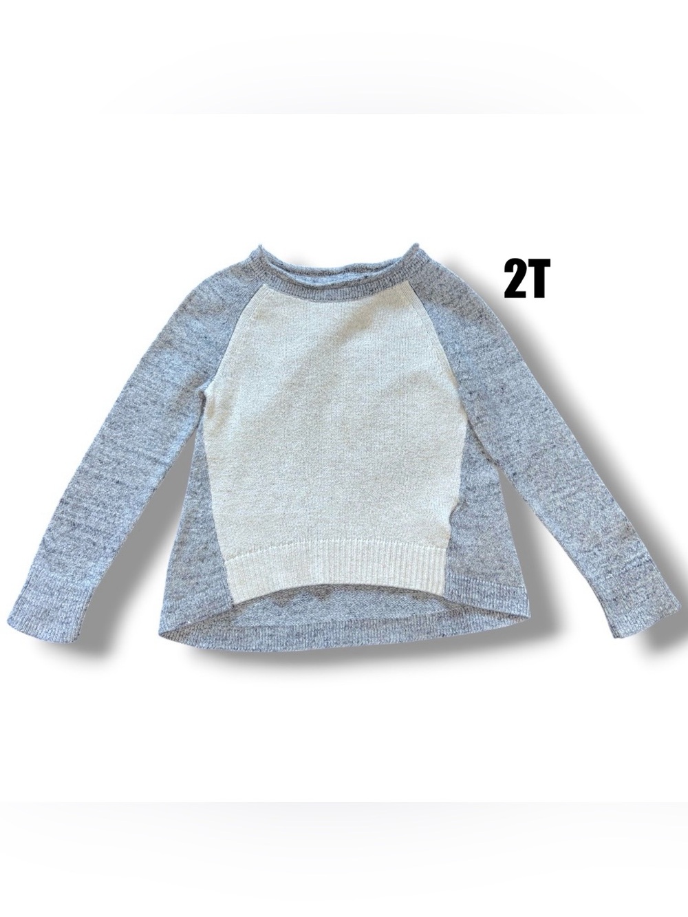 Gap Toddler Raglan Pullover Sweater - Light Gray & Heather Gray, 2T